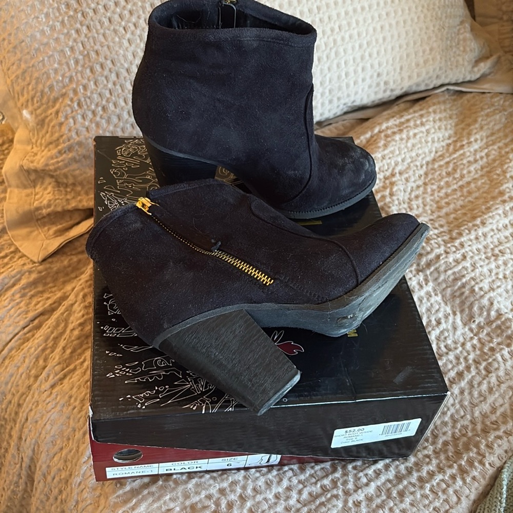 Black suede boots